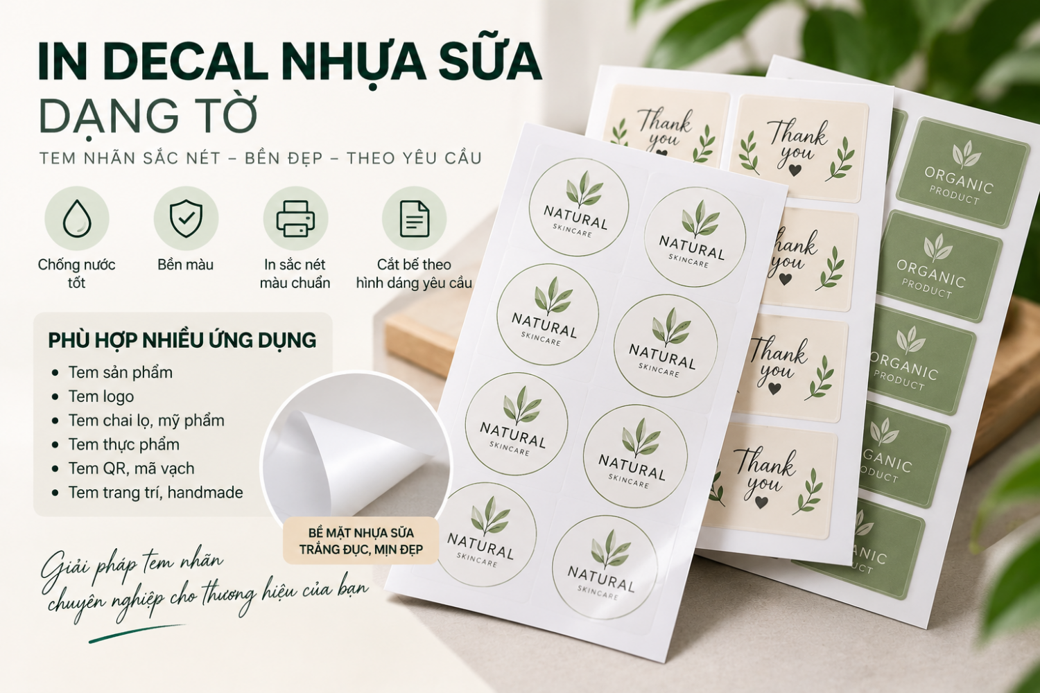 In Decal Nhựa Sữa